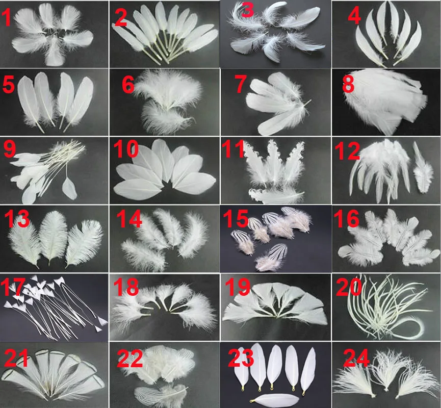 50Pcs/Lot! White Ostrich Goose Pheasant Feathers for Crafts Chicken Turkey Feather Wedding Party Accessories Decoration Plumes - image 2