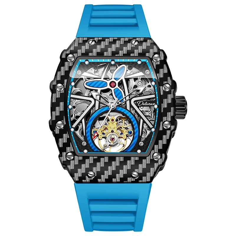 classic-barrel-shape-design-fashion-luxury-men's-watch-dulunwe-tourbillon-waterproof-casual-rubber-mechanical-watch-for-men