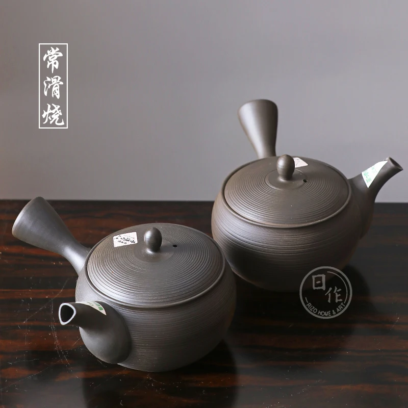 

Japan imported Tokoraki side handle teapot, Yuguangzuo kiln change left and right hands