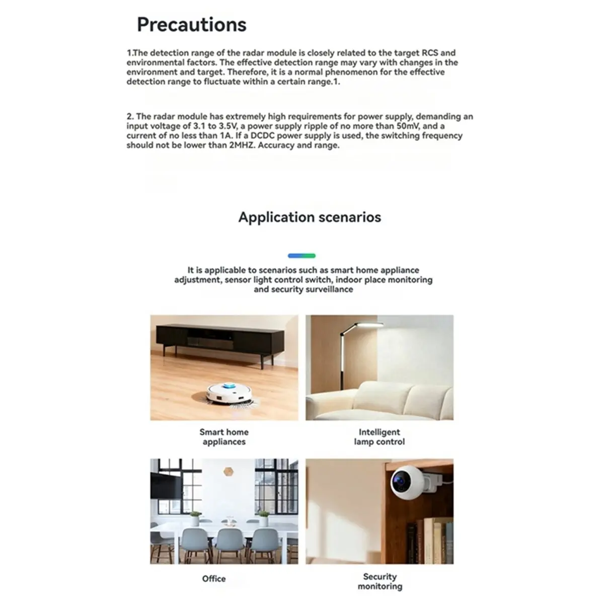 5pcs 60G High- Millimeter-Wave Radar Module LD6004 Multi-Target 3D Human Presence Sensing Serial Communication