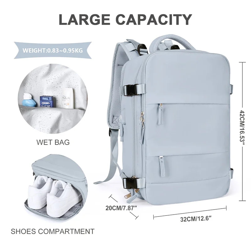 Nesitu ไนลอนขนาดใหญ่ความจุ A4 14 15.6 16 นิ้วแล็ปท็อปกระเป๋าเป้สะพายหลังผู้หญิงกระเป๋านักเรียนกระเป๋าเดินทางสีชมพูสีดําสีเทาสีชมพูสีฟ้า M257171