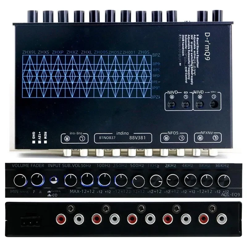 Cross-border hot-selling car equalizer 9-segment equalizer car audio EQ tuning divider amplifier source factory 5PCS