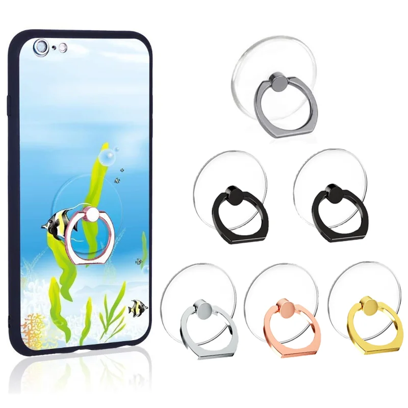 Universal Stent Mobile Phone Holder Stand Finger Ring Magnetic 360 Rotation Ring Holder For Cell Smart Phone Transparent Holder