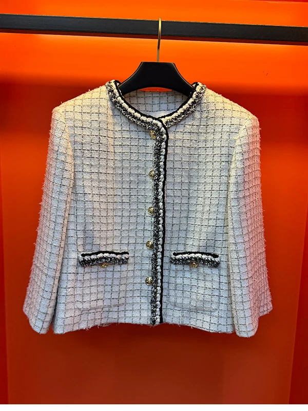 

2025 Autumn New Sle Little Fraance Wind High-End Knitted Design Cowl Ne Coat Ele round Ne Outerwear