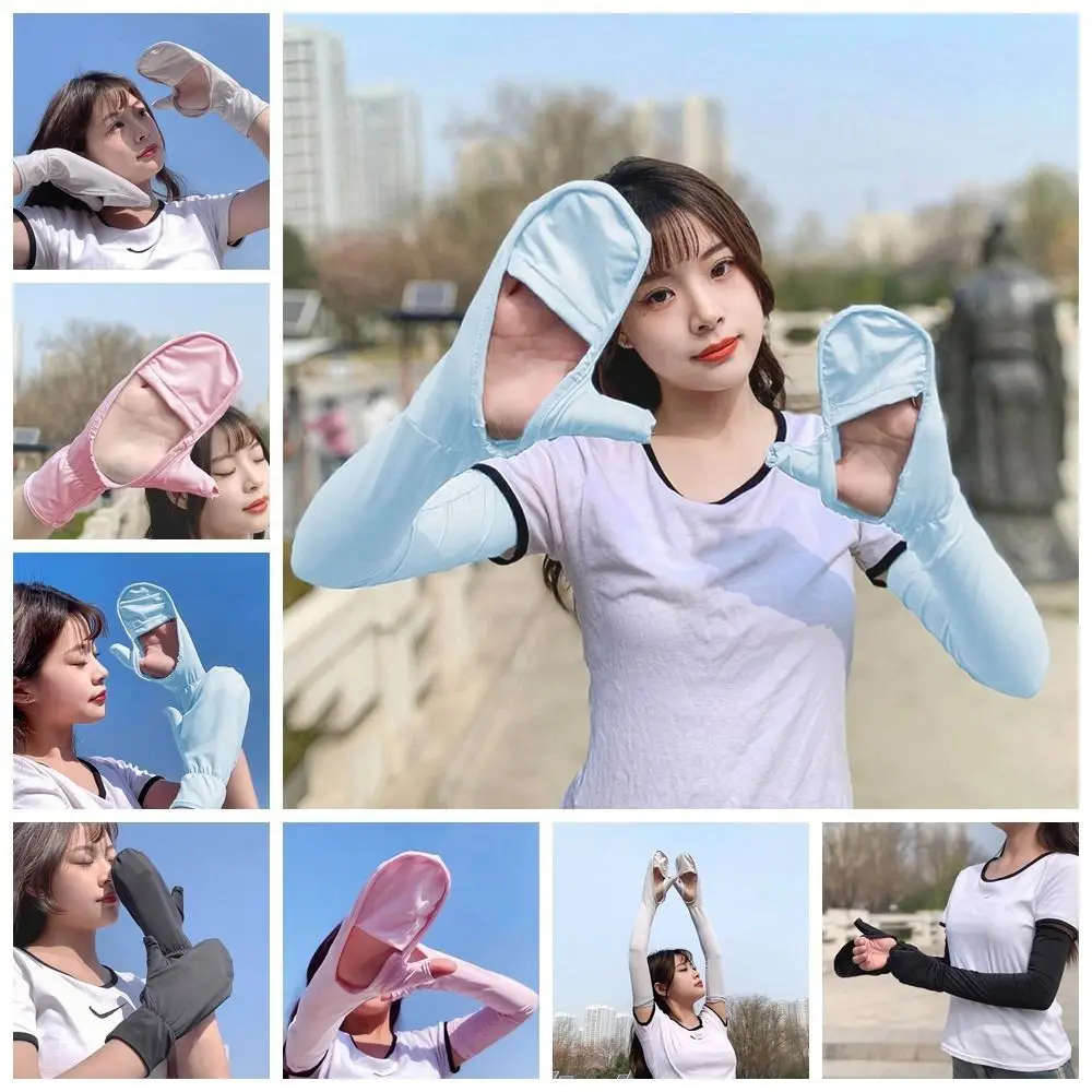 

Anti-UV Sun-Protection Gloves Outdoor Travel Half Wrap Thin Touch Screen Gloves Breathable Ice Silk Sunscreen Sleeves