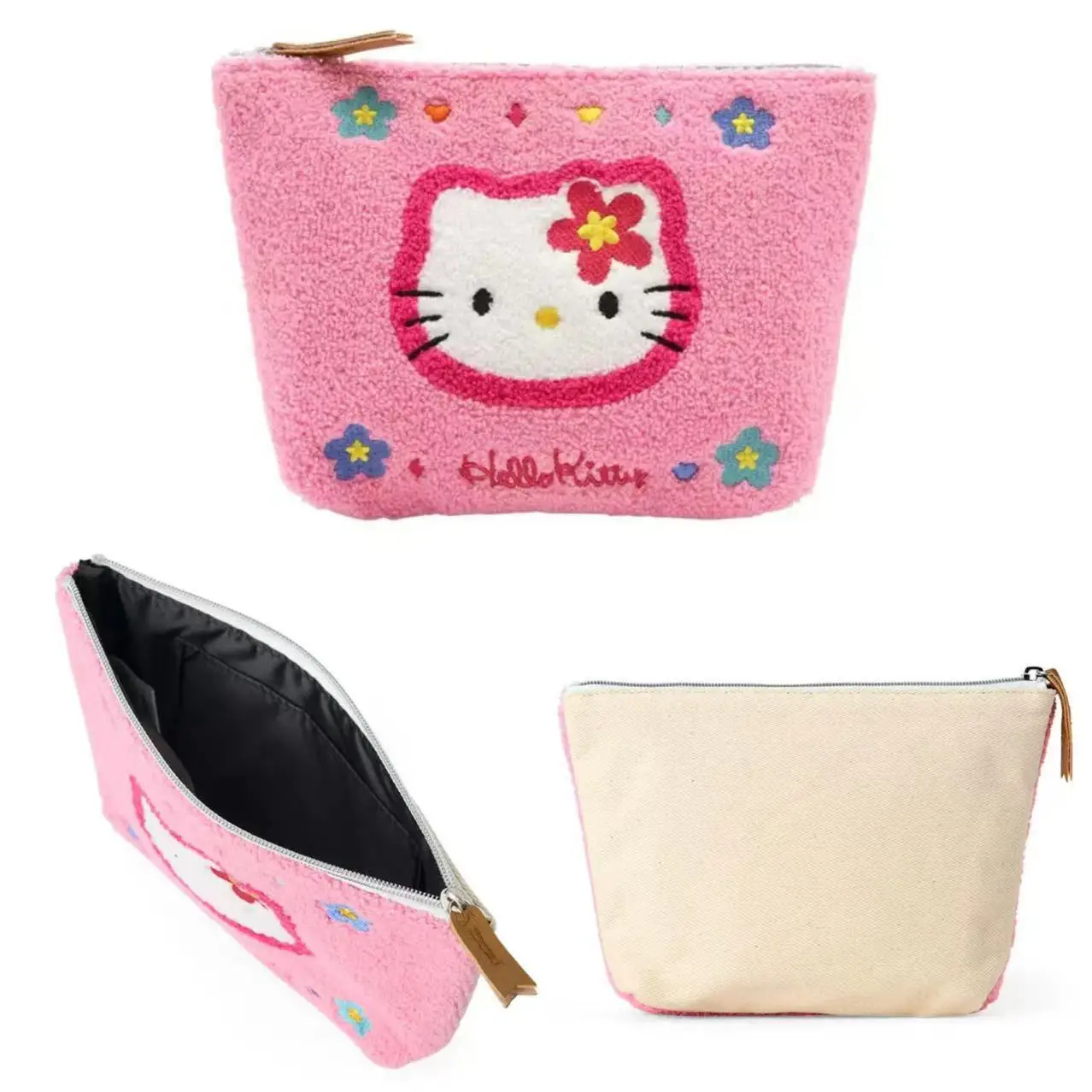 

Kawaii Hello Kitty Embroidered Makeup Bag Cartoon Girl KuroomiMelody Handheld Wallet Holiday Gift Women Accessories Wholesale