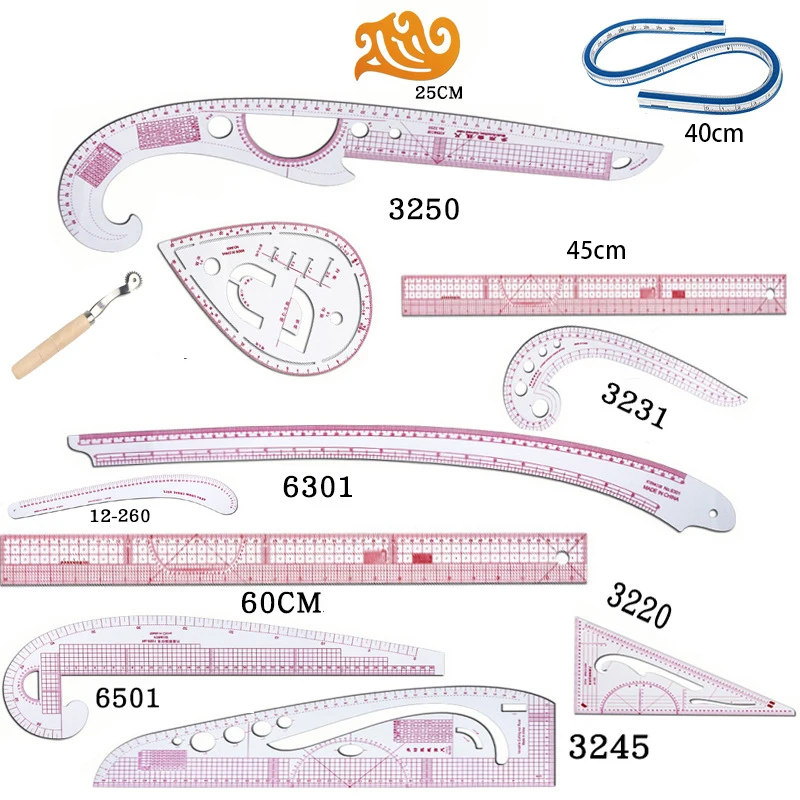 Tailor Measuring Ruler Kit DIY Pattern Sewing Rulers Drawing Quilting Clothing Patchwork Cutting Curve Craft Tools