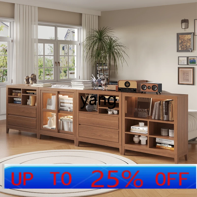 

lmm Free Combination Display Backrest Cabinet Rear Storage Rack Living Room All Solid Wood Sideboard Home Use