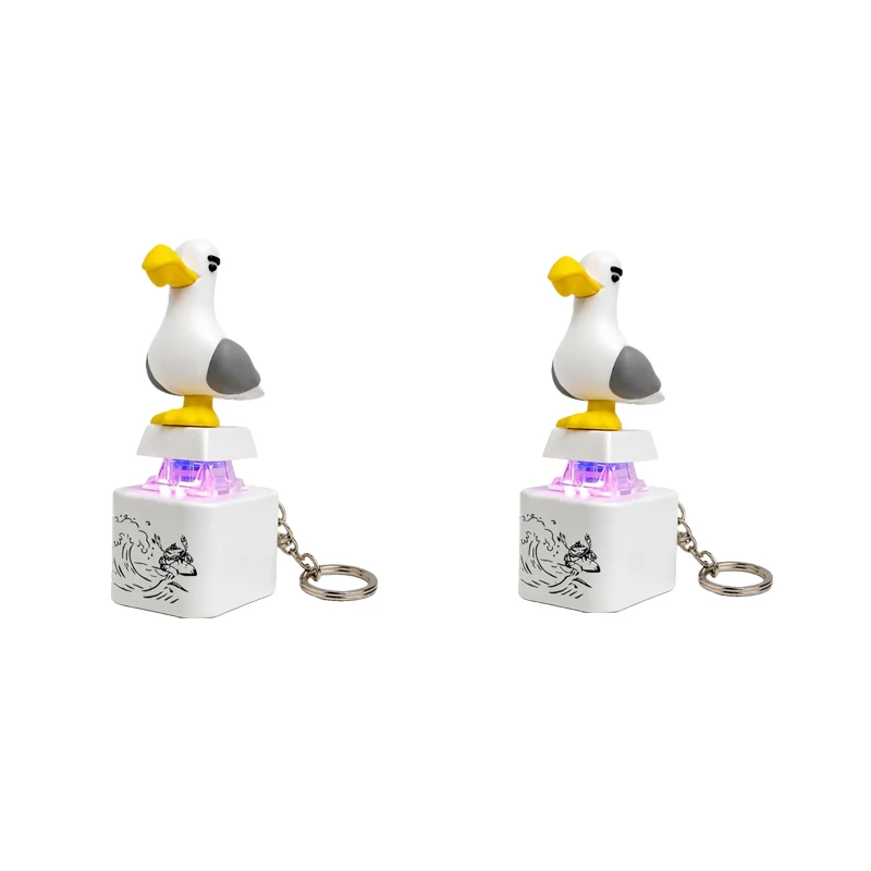 Seagull Mine Button Keychain - Animal pendant decorations Fun Fidget Clicker Toy for Office Desk Stress Relief