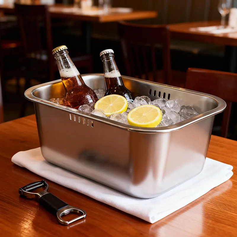 

Portable Washing-up Bowl 10L Large Stainless Steel Dishpan, Multipurpose Kitchen Sink Bowl Dish Tub Vegetable Washing Basin 917