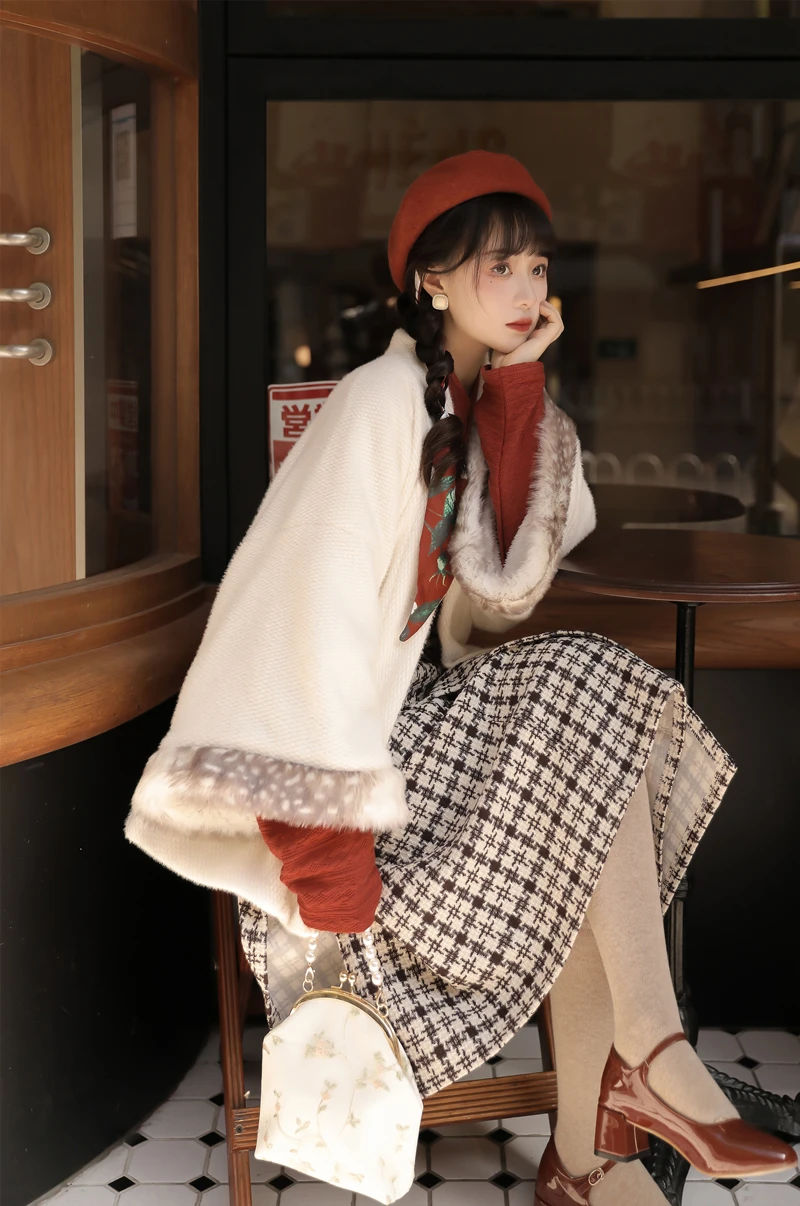 Fashion Hanfu Winter Women\'s Song Dynasty Daily Swirl Skirt Autumn Winter Thickened Han Elements 2023 Improved Han fu