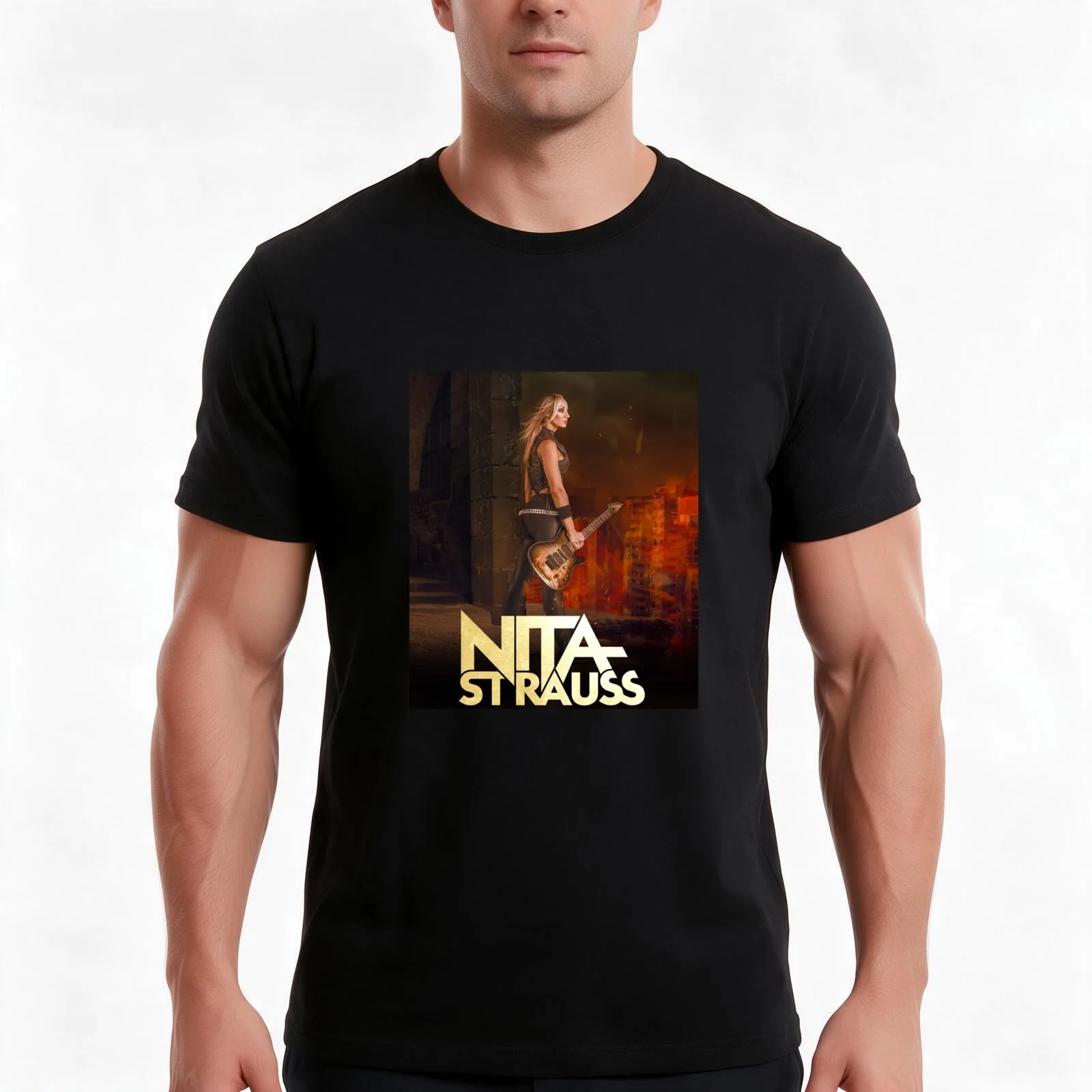 sepenrit Nita Strauss Winter wasteland tour 2021 T-Shirt, Summer Casual Cotton Tee, Oversized Streetwear Tops, Unisex Men Women
