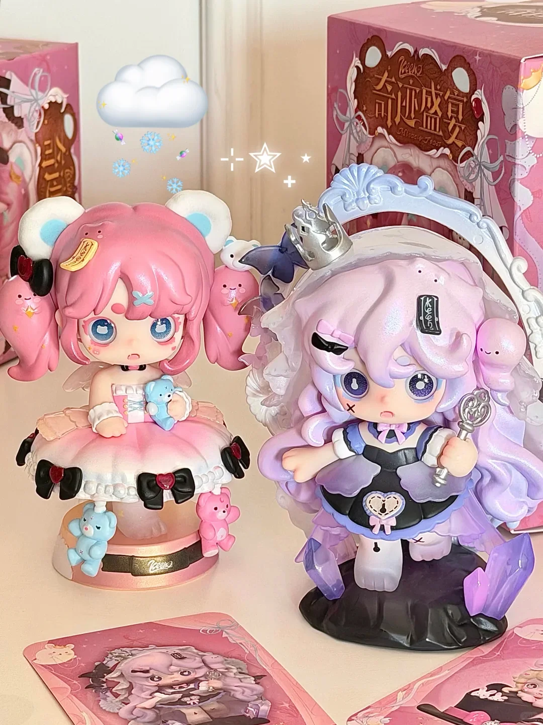Figurine tendance de la série Miracle Feast 4ème génération authentique, boîte mystère, décoration de bureau Kawaii, cadeaux de festival pour amis