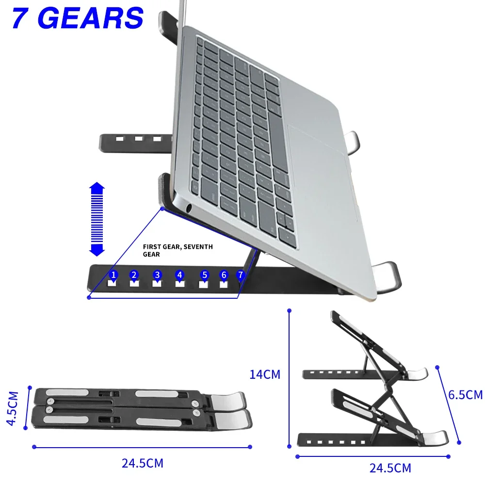 1PCS Laptop Holder Stand Adjustable Foldable Portable Ergonomic Notebook Computer Bracket Lifting Cooling Ventilation Non Slip