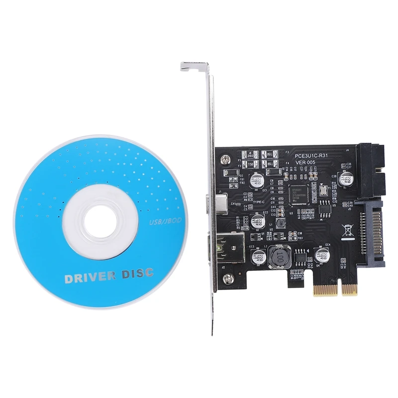 

PCI-E Adapter Card USB3.1 Type-C Expansion Card D72020 Chip Front 19PIN BC1.2 Fast Charge USB-C Riser Card