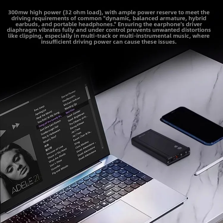 BRZHIFI WL06 مضخم صوت محمول بلوتوث 5.2، وحدة فك ترميز USB عالية الوضوح، DAC، حمار صغير جدًا