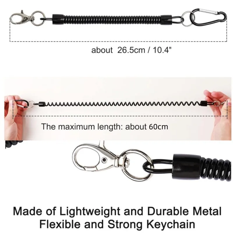 Scalable Spring Coil Keychain, Anti-theft And Anti Loss Elastic Rope, Suitable for Wallet Chains, Keys, And Mobile Phones