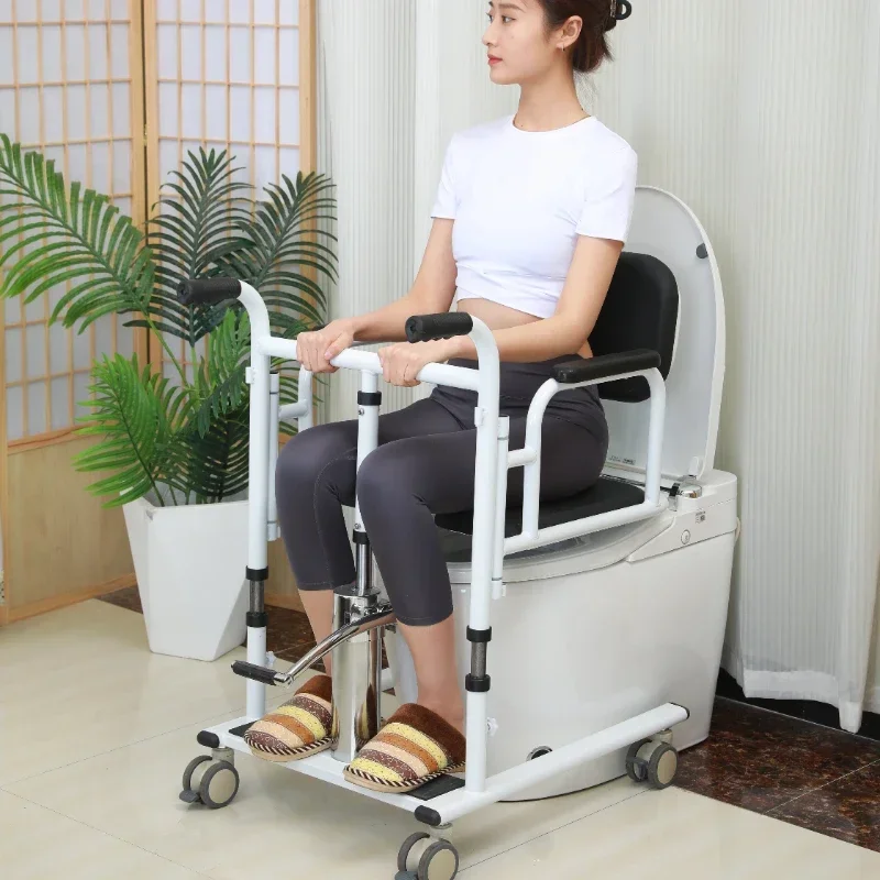 Health care supplies hydraulic patient transfer lift chair with commode shower for elderly