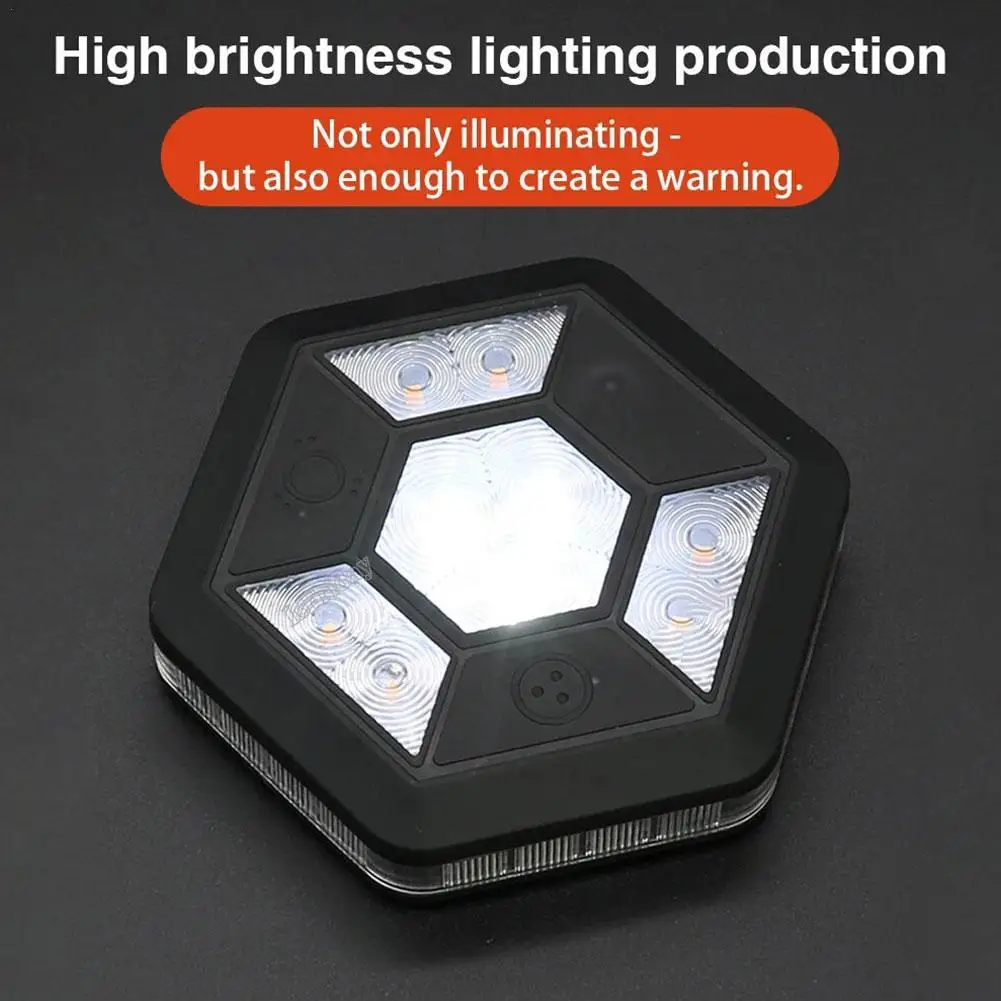 Car Rotating LED Magnetic Warning Light Flashing Rechargeable Yellow White Traffic Safety Flash Auto Safety Signal Light Toola