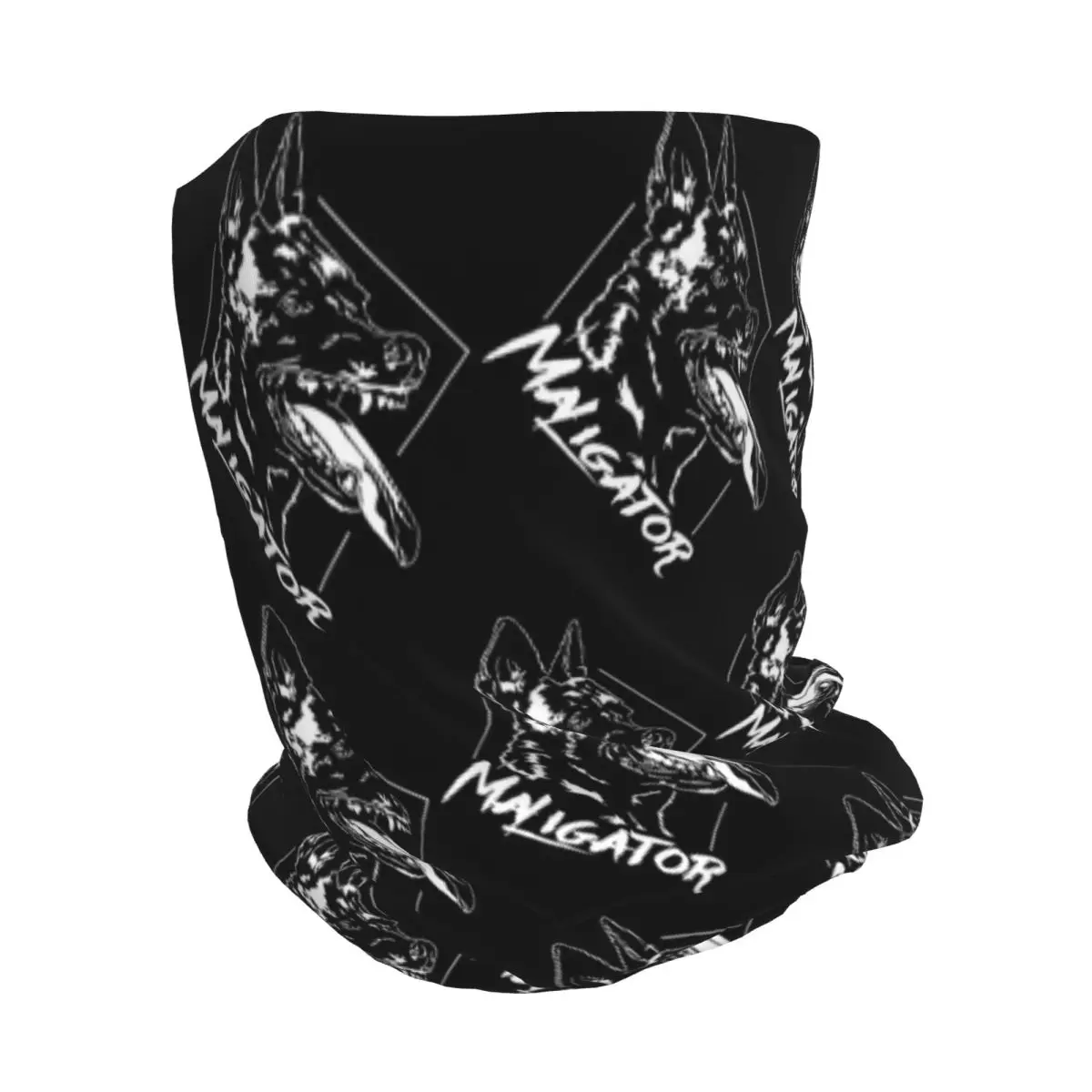 Maligator Belgian Shepherd Dog Malinois Portrait Bandana Neck Gaiter Wrap Scarf Multifunction Headwear Beanies Hat Unisex Adult