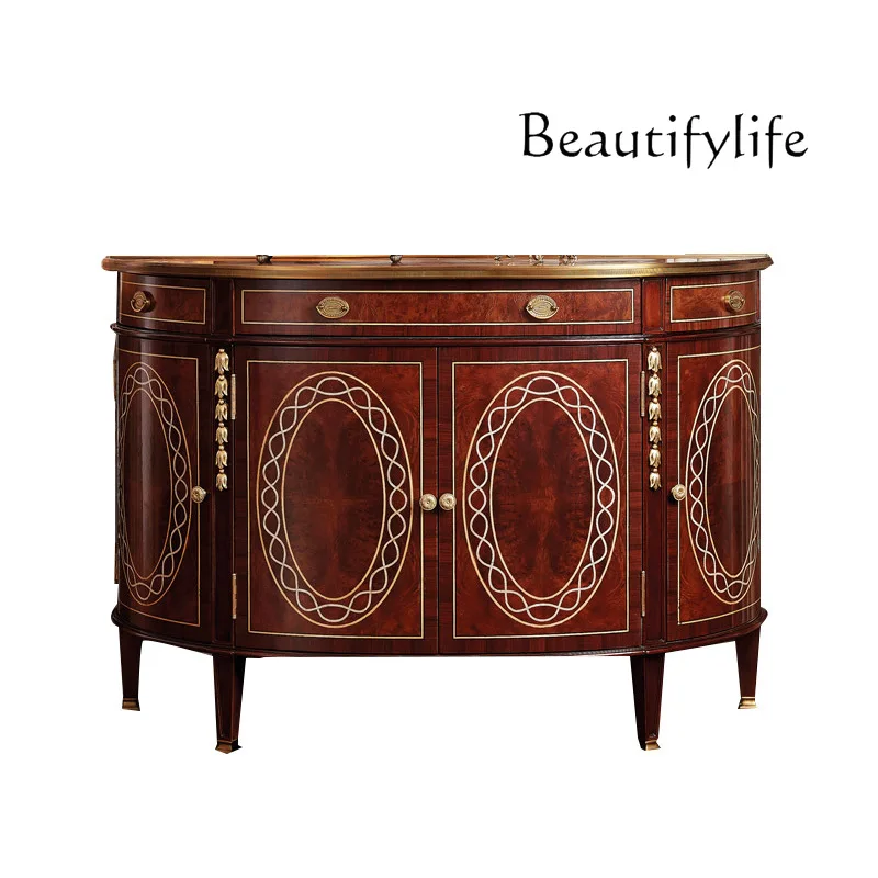 New Chinese classical entrance cabinet villa household bedroom shell inlaid dining side storage designer