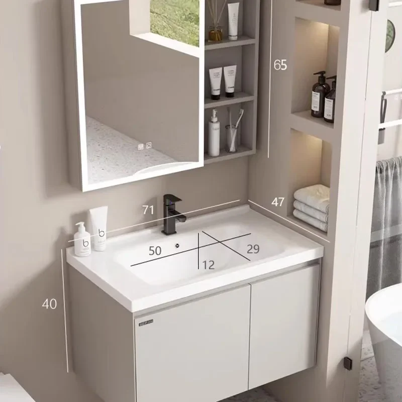 

Solid Wood Modern Bathroom Cabinet White Nordic Washbasin Washroom Small Bathroom Cabinet Vanity Tall Hogar Muebles Decorative