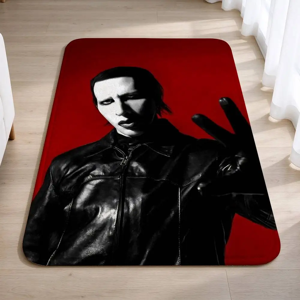 Shock Rock M-Marilyn MansonS Home Decor Short Plush Floor Mat, Non-Slip & Easy to Clean for Multi Doorways