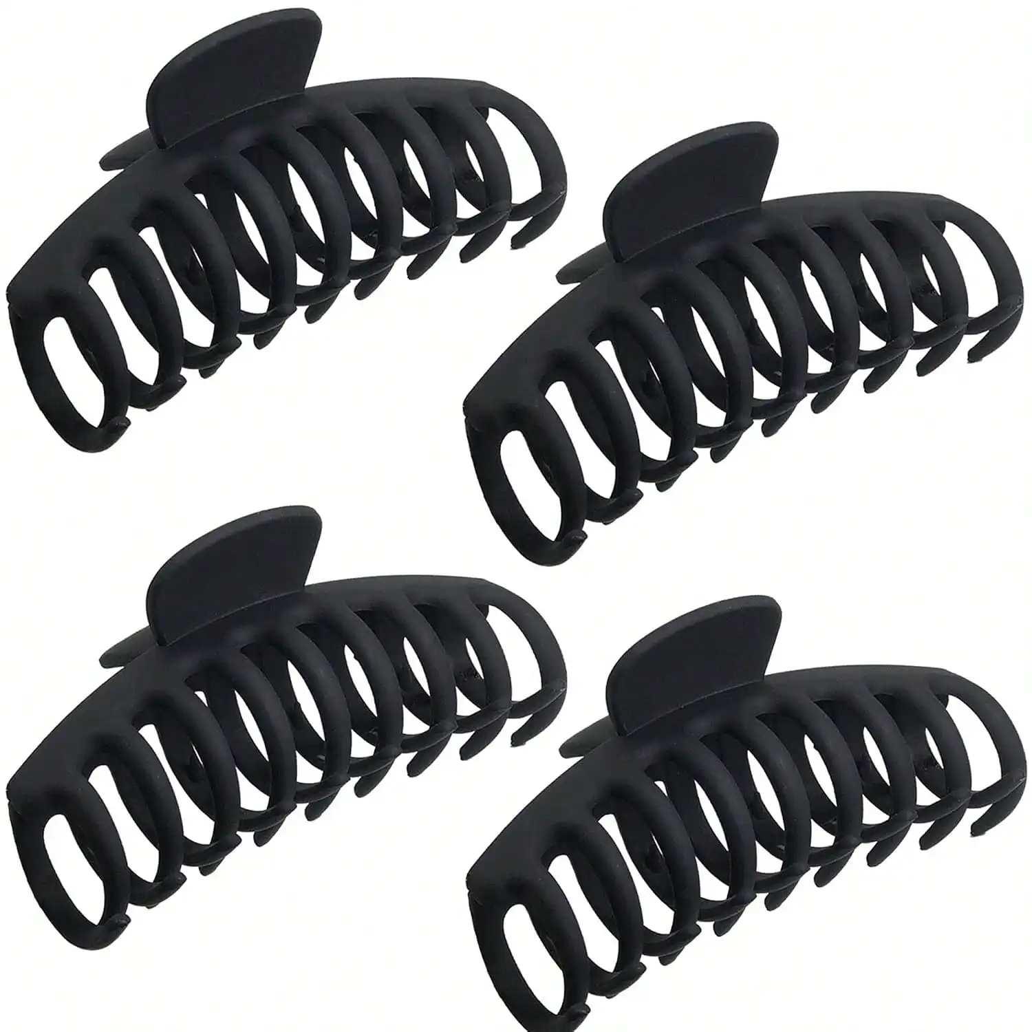 4.3" Large Hair Claw Clips For Women Long Thick Hair (4 Packs) | Matte Leopard Hair Clips,Non-Slip Strong Hold Ponytail Barrettes
