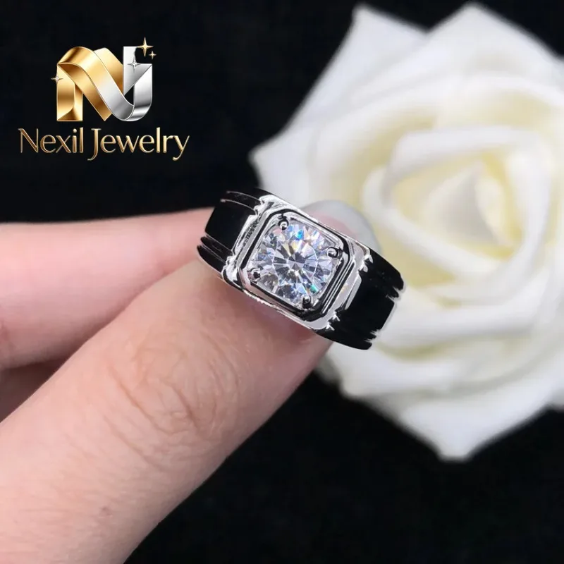 

Nexil Jewelry Nexil Jewelry Men's 1 Carat Moissanite Ring, PT950 Platinum, Fashionable Design, Understated Sparkle & Premium