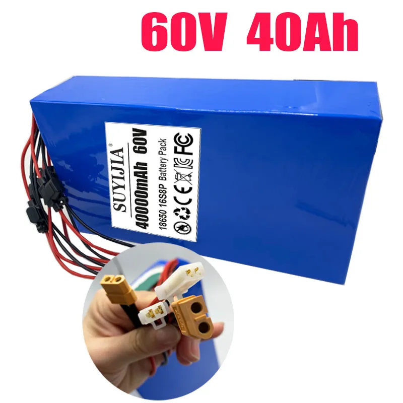 

60V 40Ah 18650 16S8P Lithium Battery Pack Advantageous Battery 1000W High-power Rechargeable Battery with BMS