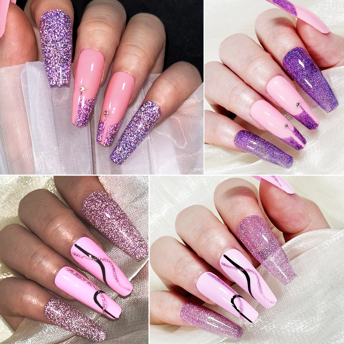 ハイマート・フリッシュ 6個入りラインストーンジェルネイルポリッシュ、5ml - きらめく、長持ちするサロン品質のネイルポリッシュ、爪に最適