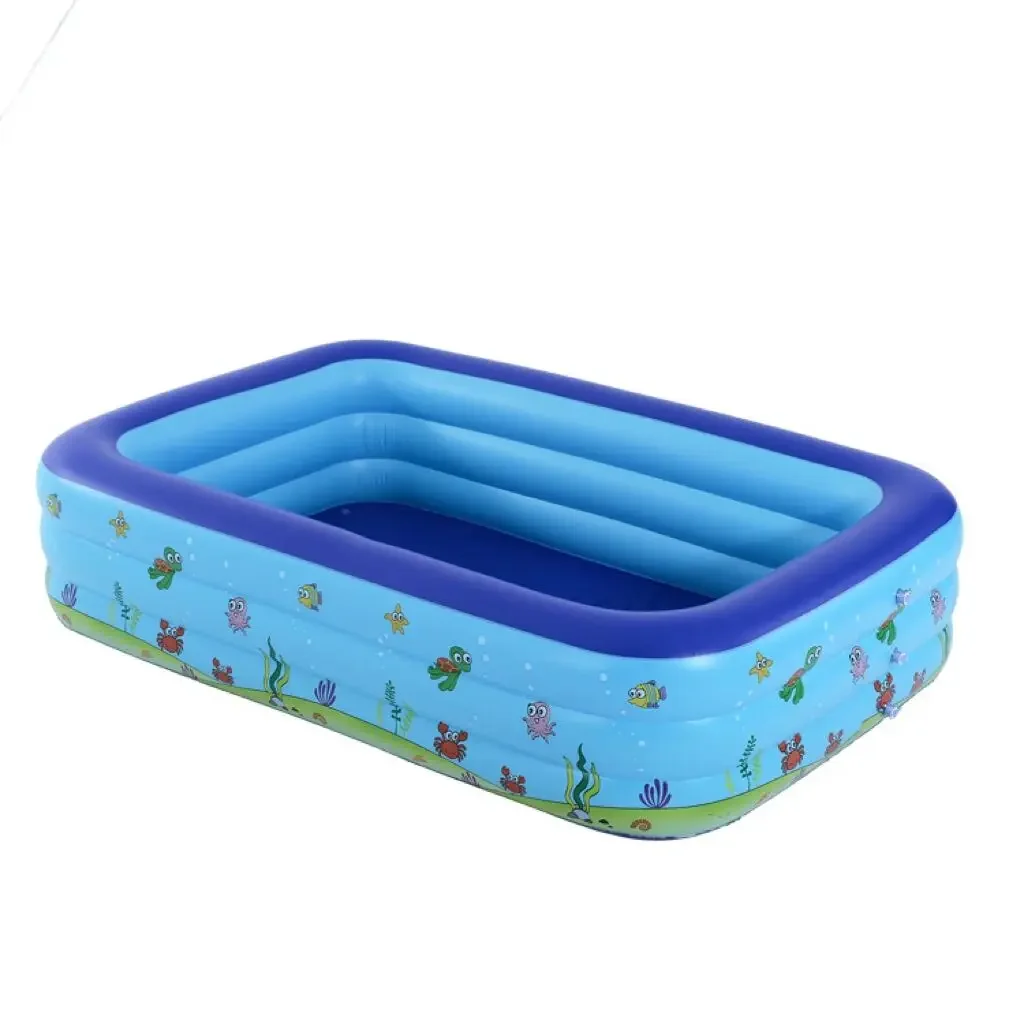 Bañera inflable Rectangular para bebé, piscina portátil de tamaño completo para familia y niños, novedad