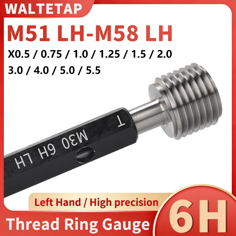 

1PCS 6H M51 LH-M58 LH Steel Thread Gauge Metric Fine Left Tooth Thread Plug Gauge X0.5/0.75/1.0/1.25/1.5/2.0/3.0/4.0/5.0/5.5