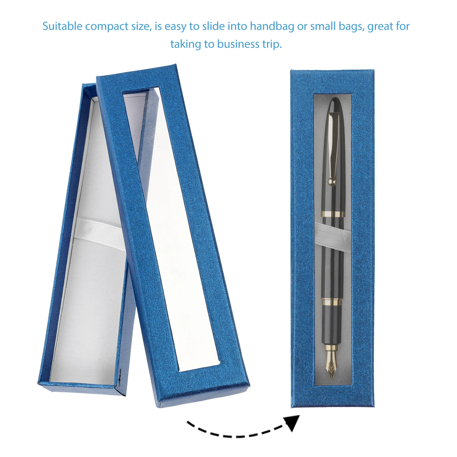 5 قطع من علبة أقلام النافذة الشفافة، صندوق هدايا ورقي فارغ لأقلام الرصاص، منظم مدمج، سهل الحمل في الحقيبة