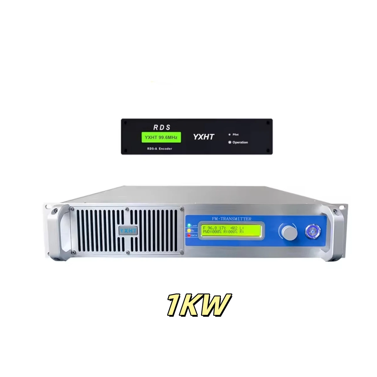 YXHT-1, 1000W FM Transmitter + RDS Encoder Total Two 1KW Stereo Broadcast Equipments For Radio Station