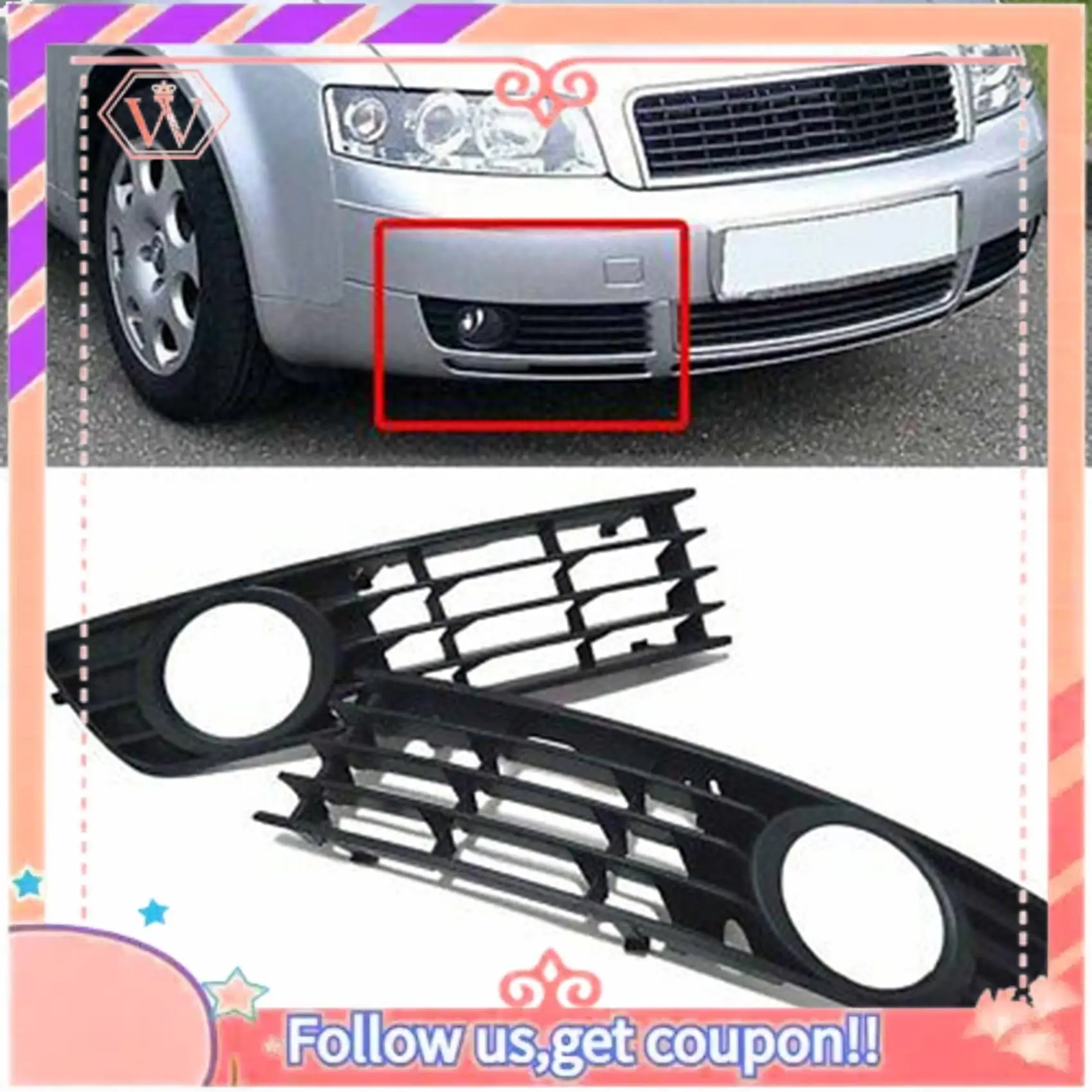 

A88U-2 шт. решетка передней противотуманной фары, левая и правая решетка автомобильной фары для A4 B6 Sedan Avant Quattro 2001-2005