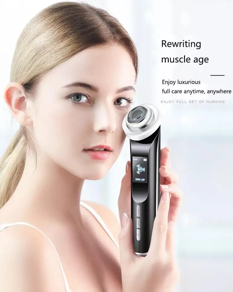 Hot Wholesale EMS Stimulate LED Light Portable Household Red/Blue Light Facial Beauty Device RF Multi-function Beauty Instrument