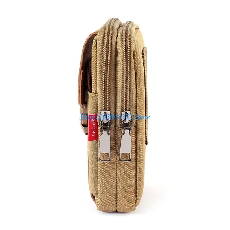 ヴィンテージキャンバスウエストバッグベルトループホルスターキャリー電話ポーチ財布ケース用