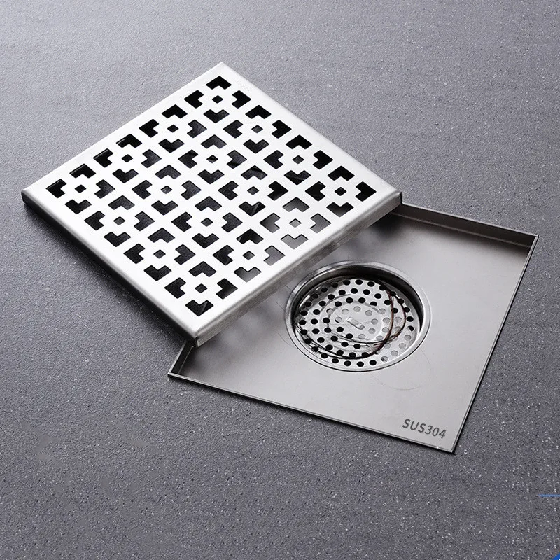 Shower Drain Toilet Hair Filter Floor Drain Bathroom Floor Square Drain 304 Stainless Steel Shower 10/12/15 CM Bathroom Accessor