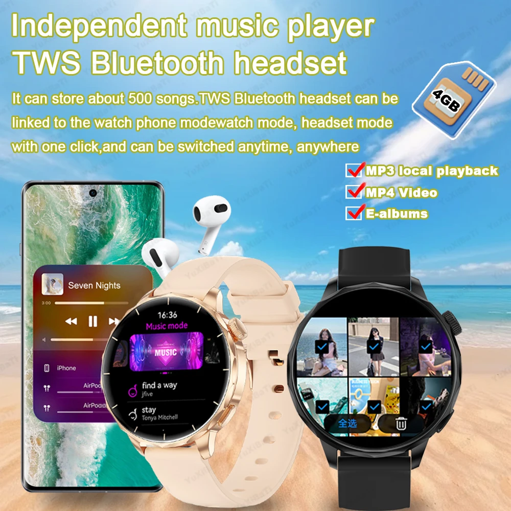 2025 Voor Android iOS Horloge Mini Smart Horloge 4 GB Groot Geheugen GPS Navigatie MP3/MP4 Speler APP Downloaden Sport trackr Smartwatch