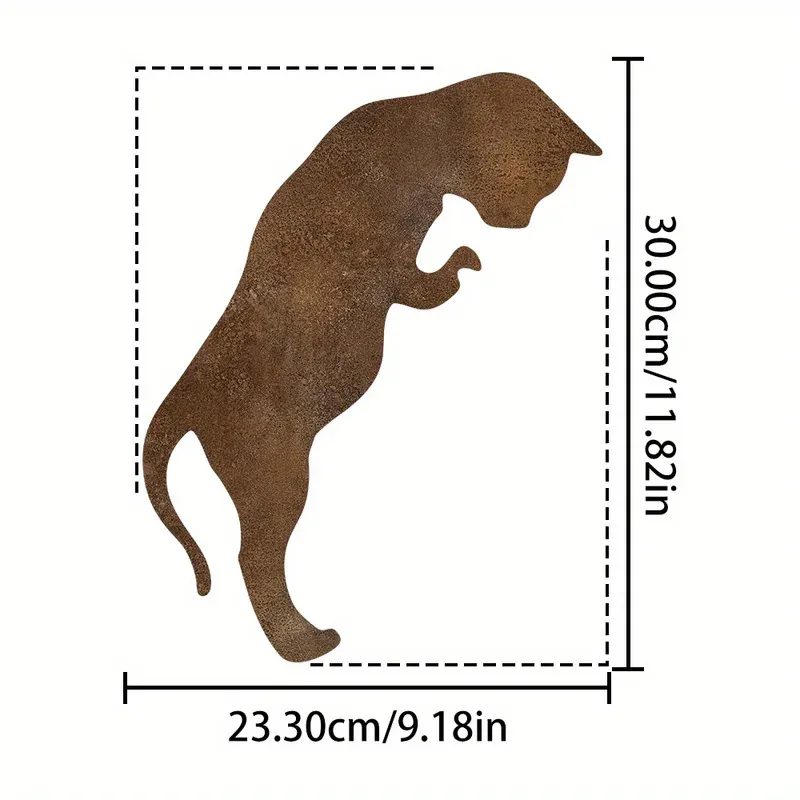 1 قطعة تمثال حديقة القط المعدني الصدئ الريفي |   ديكور ساحة خارجي كلاسيكي |   زخرفة عشب متينة قائمة بذاتها |   لمسة نهائية من نغمة الأرض