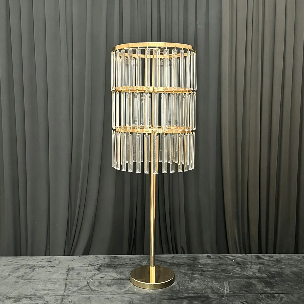 Acrylic ice bar flower stand wedding decoration road guide ornament electroplating gold props foreign trade hot sale
