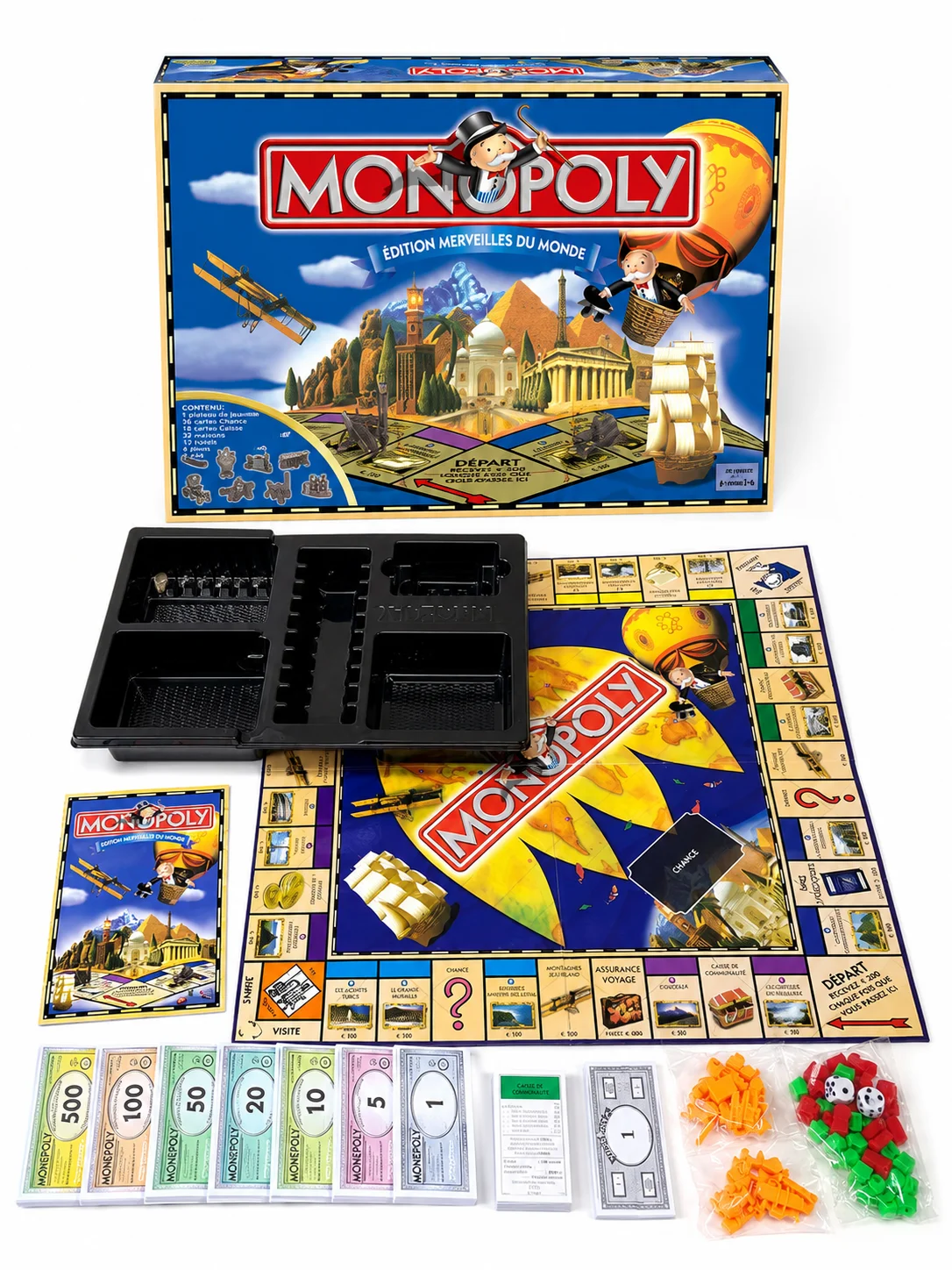 Hasbro Game Monopoly - Französisches Monopoly-Brettspiel, Welt-Edition Strategiespiel, Familien-Immobilienhandel-Partyspiel für