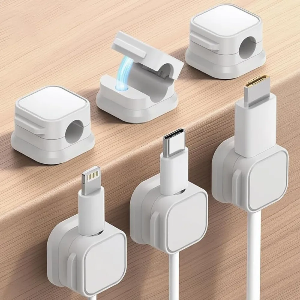 Adjustable Magnetic Cable Organizers for Desks, Cars, and Home Appliances