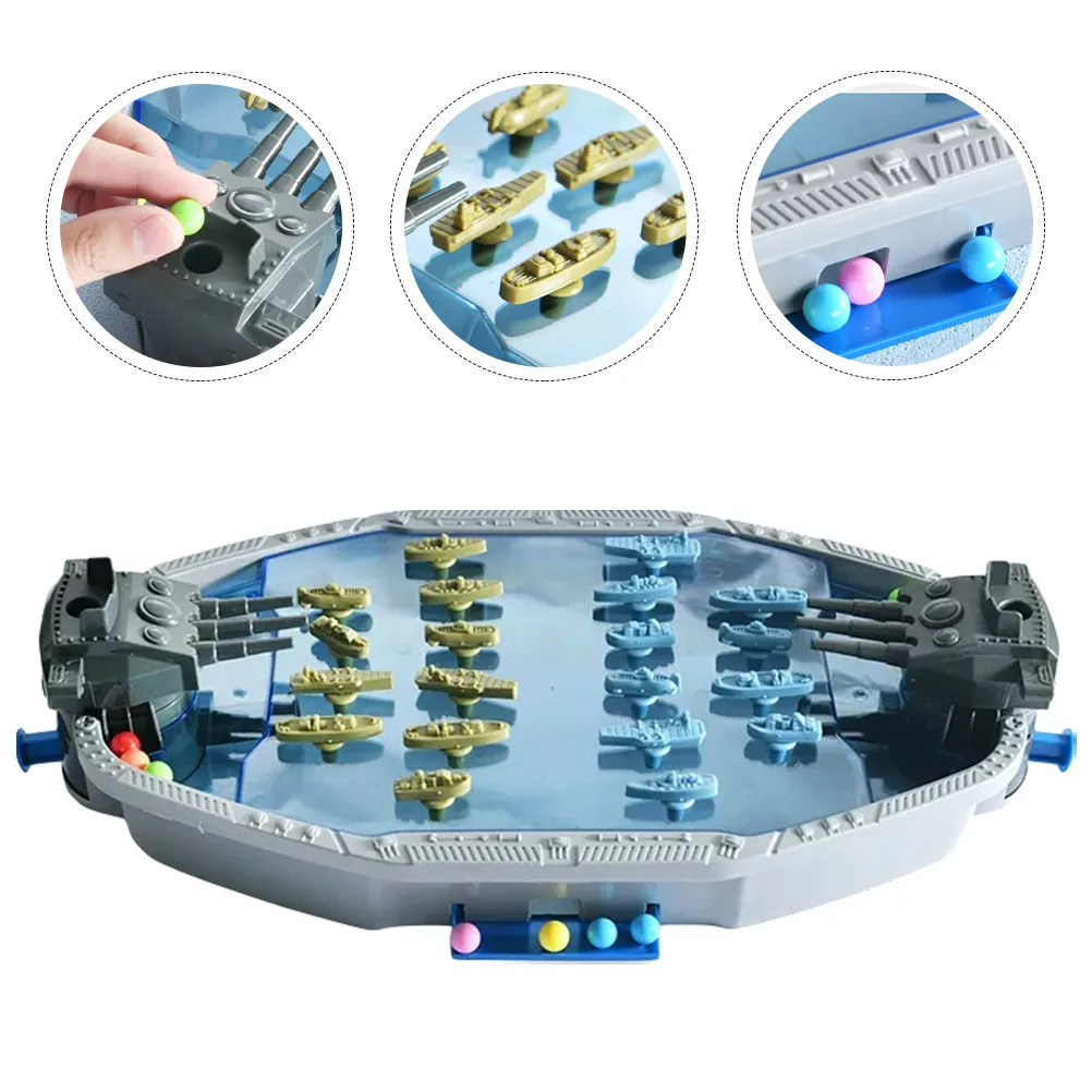 1Set Navy Battle Shooting Interactive Game 2-Player Fighting Launcher Portable Indoor Children Board Game 2-Player Toy