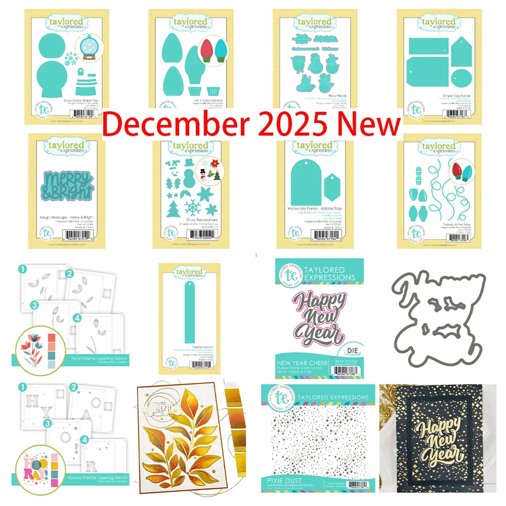 

December 2025 New Hooray Palette Layering Stencil Palette Swatch Metal Cutting Dies Stencils DIY Scrapbook Handmade Photo Album