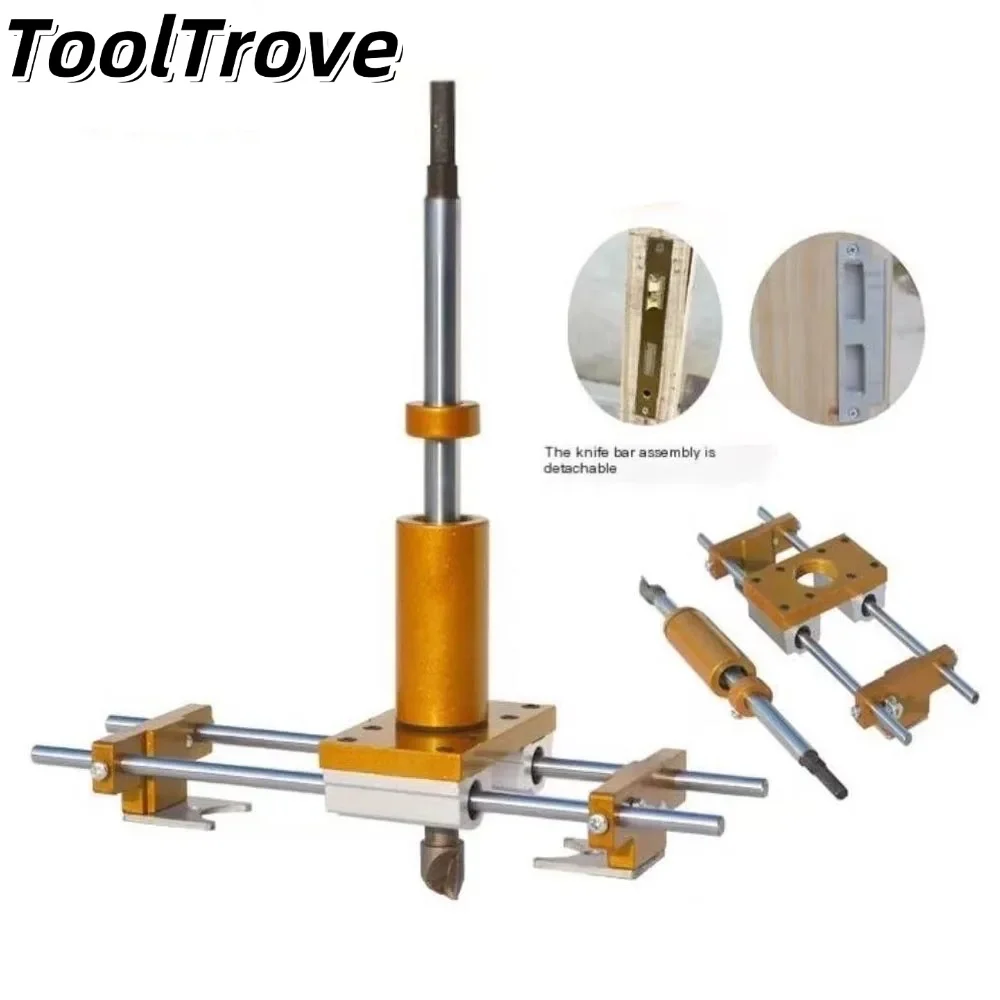 

Wooden Door Lock Mortiser Kit - Specialized Hole Saw & Slotting Machine for Door Panel Lock Installation Carpentry Tool