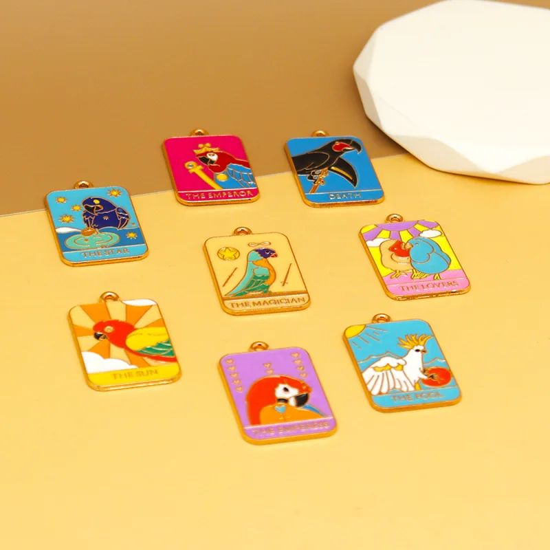 10Pcs/Lot Colorful Enamel Parrot Bird Pendant DIY for Necklace Bracelet Making Jewelry Findings