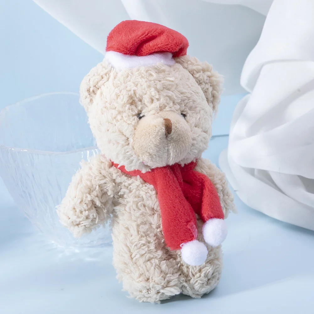 Juguete de peluche de oso de Navidad para niños, Mini oso de peluche, llavero de juguete, bolsa colgante, decoración de boda, regalos de fiesta de cumpleaños, 14cm