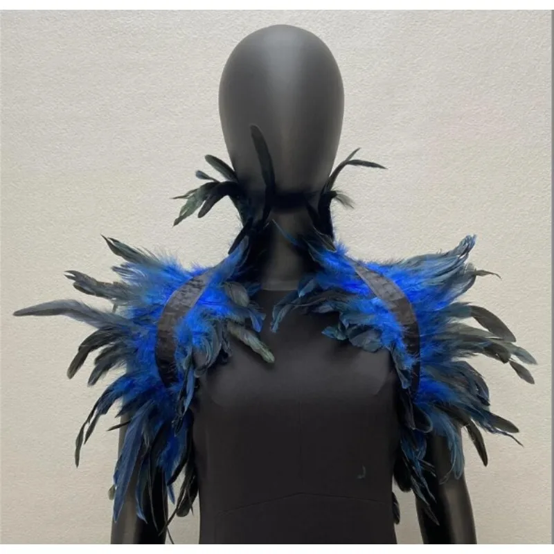 Shawls Dress Cape White Scarf Wedding Party Shawl Turkey  Y2k Cosplay Feather Halloween Snood Children Gothic Style Women Fur